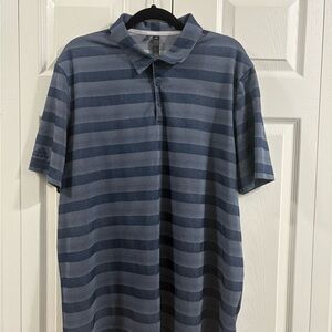 adidas Men's Navy Striped Polo Shirt